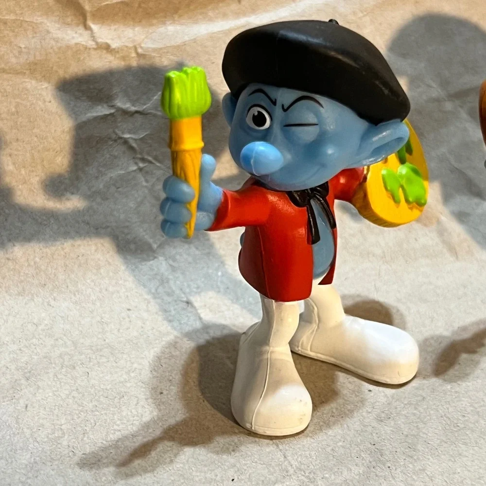 Peyo Smurfs 2011 Painter & Vanity Figures Blue McDonald's Movie Toys Set